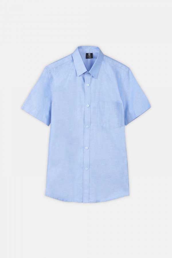 Mens Cotton Oxford Half Sleeve Collar Corporate Uniform Shirt